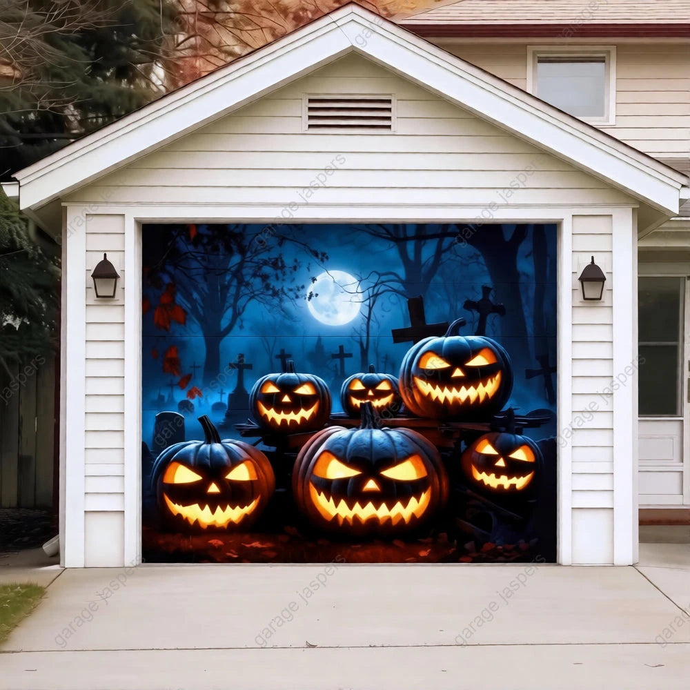 Cursed Pumpkins (Glow) | Halloween Garage Door Cover