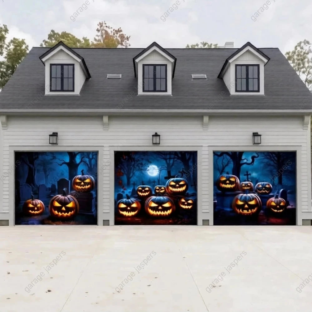 Cursed Pumpkins (Glow) | Halloween Garage Door Cover