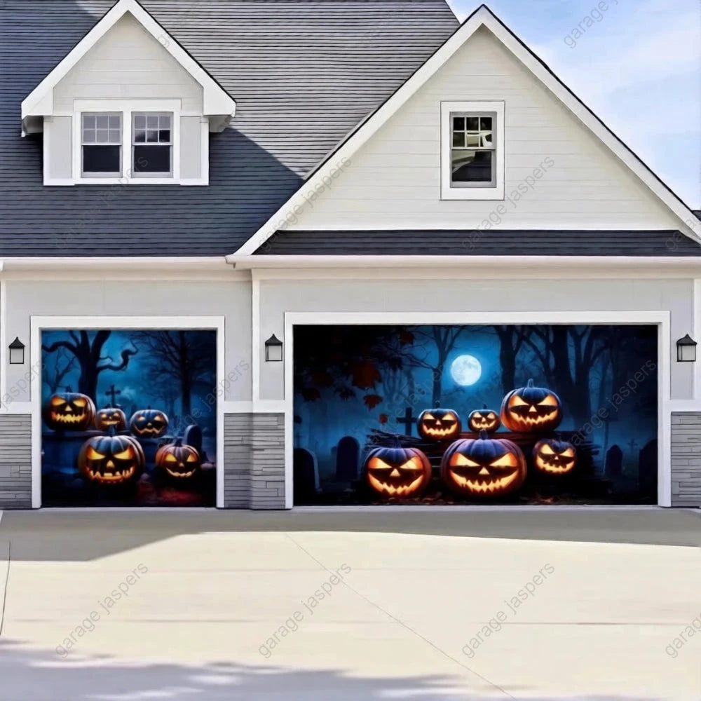 Cursed Pumpkins (Glow) | Halloween Garage Door Cover