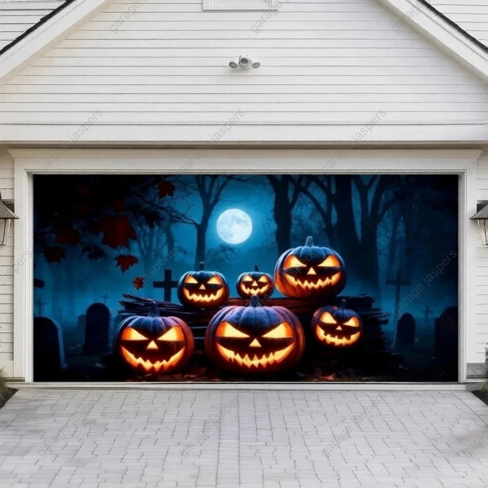Cursed Pumpkins (Glow) | Halloween Garage Door Cover