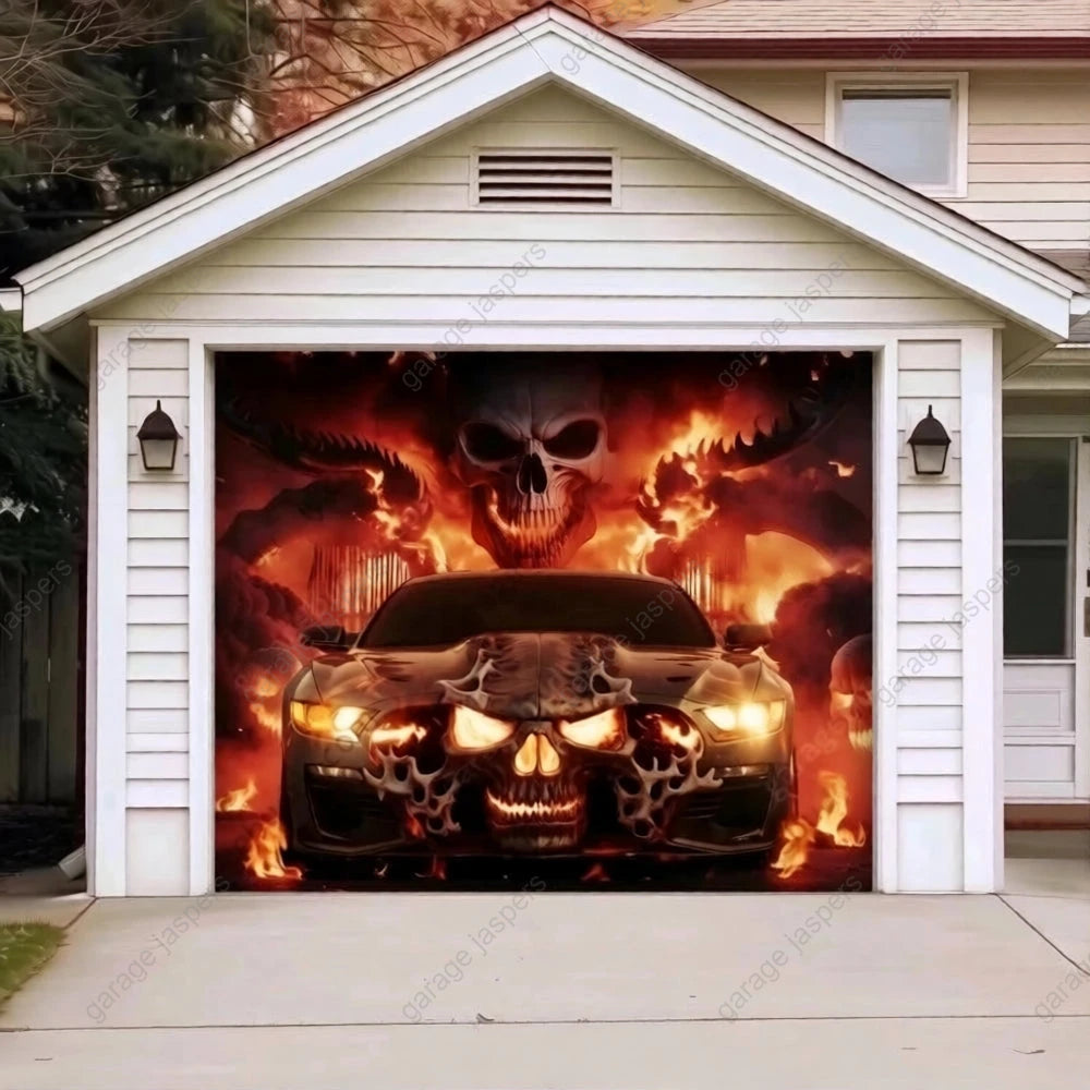 Hell Ride | Halloween Garage Door Cover