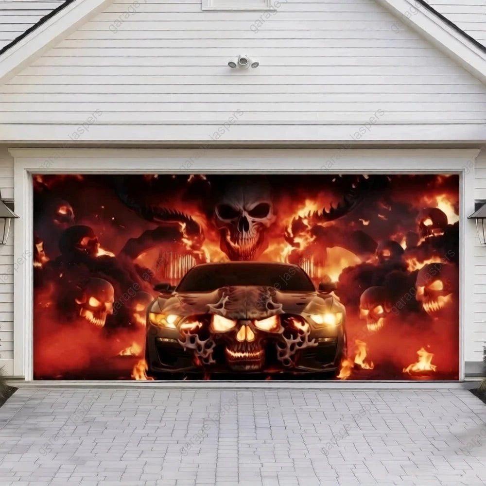 Hell Ride | Halloween Garage Door Cover