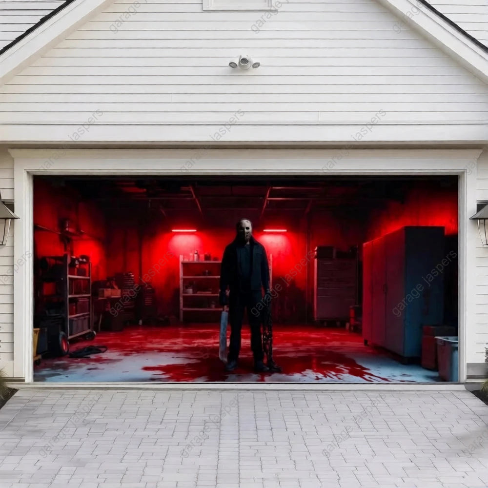 Masked Slasher | Halloween Garage Door Cover