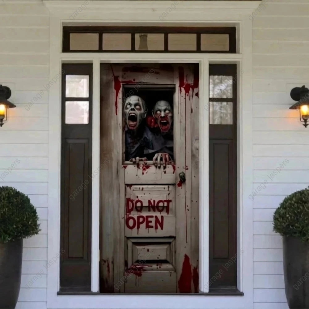 Zombie Breach | Halloween Front Door Cover