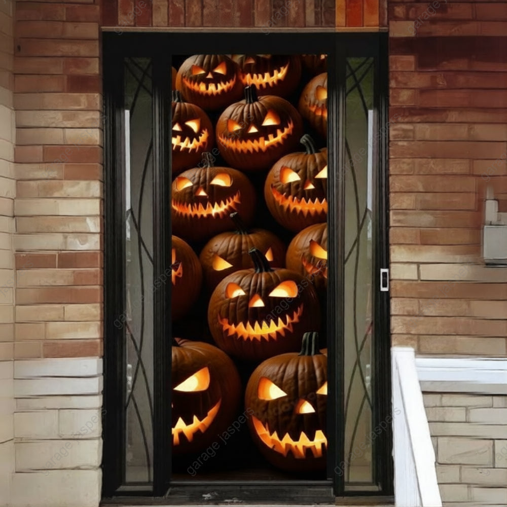 Scary Pumpkins | Halloween Front Door Cover