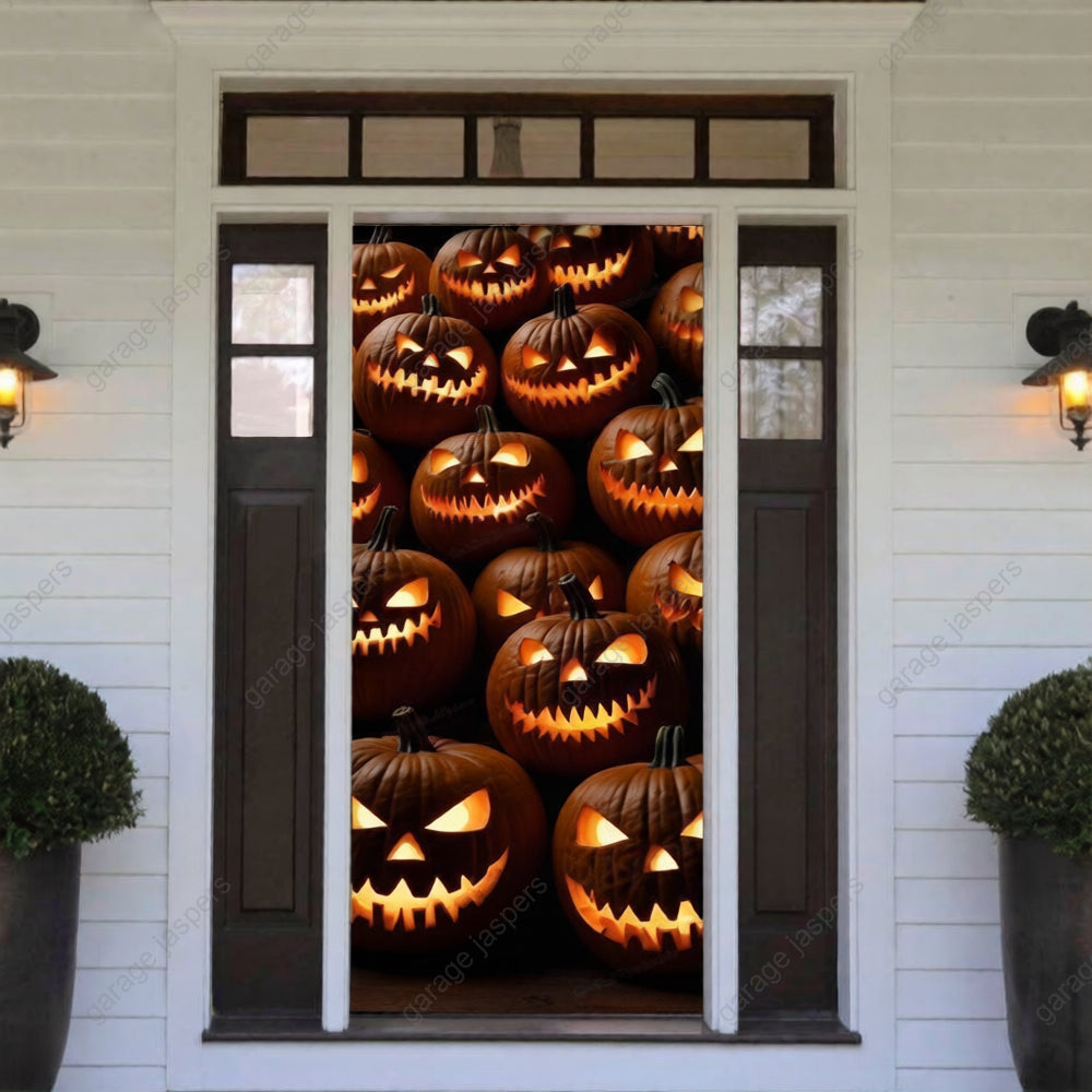 Scary Pumpkins | Halloween Front Door Cover