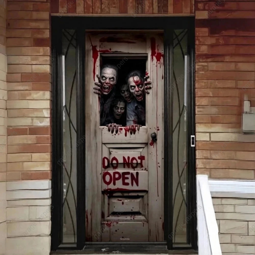 Zombie Breach (B) | Halloween Front Door Cover
