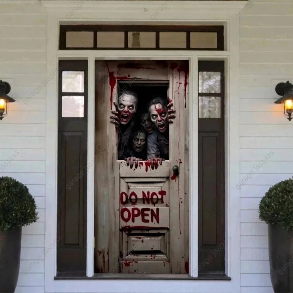 Zombie Breach (B) | Halloween Front Door Cover