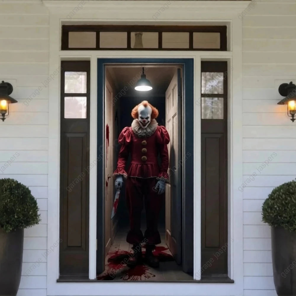 Doorway Clown | Halloween Front Door Cover
