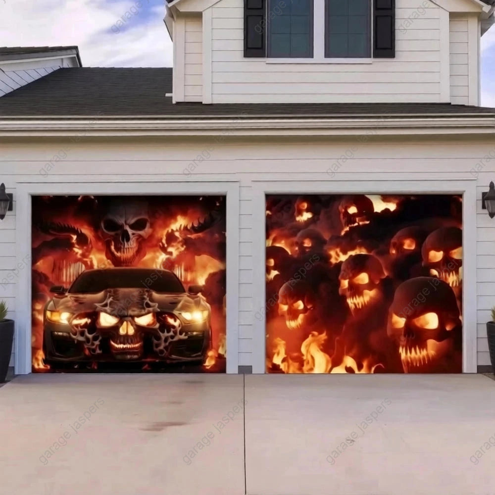 Hell Ride | Halloween Garage Door Cover
