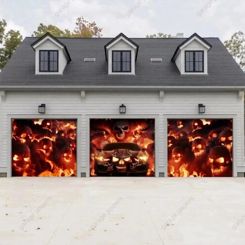 Hell Ride | Halloween Garage Door Cover