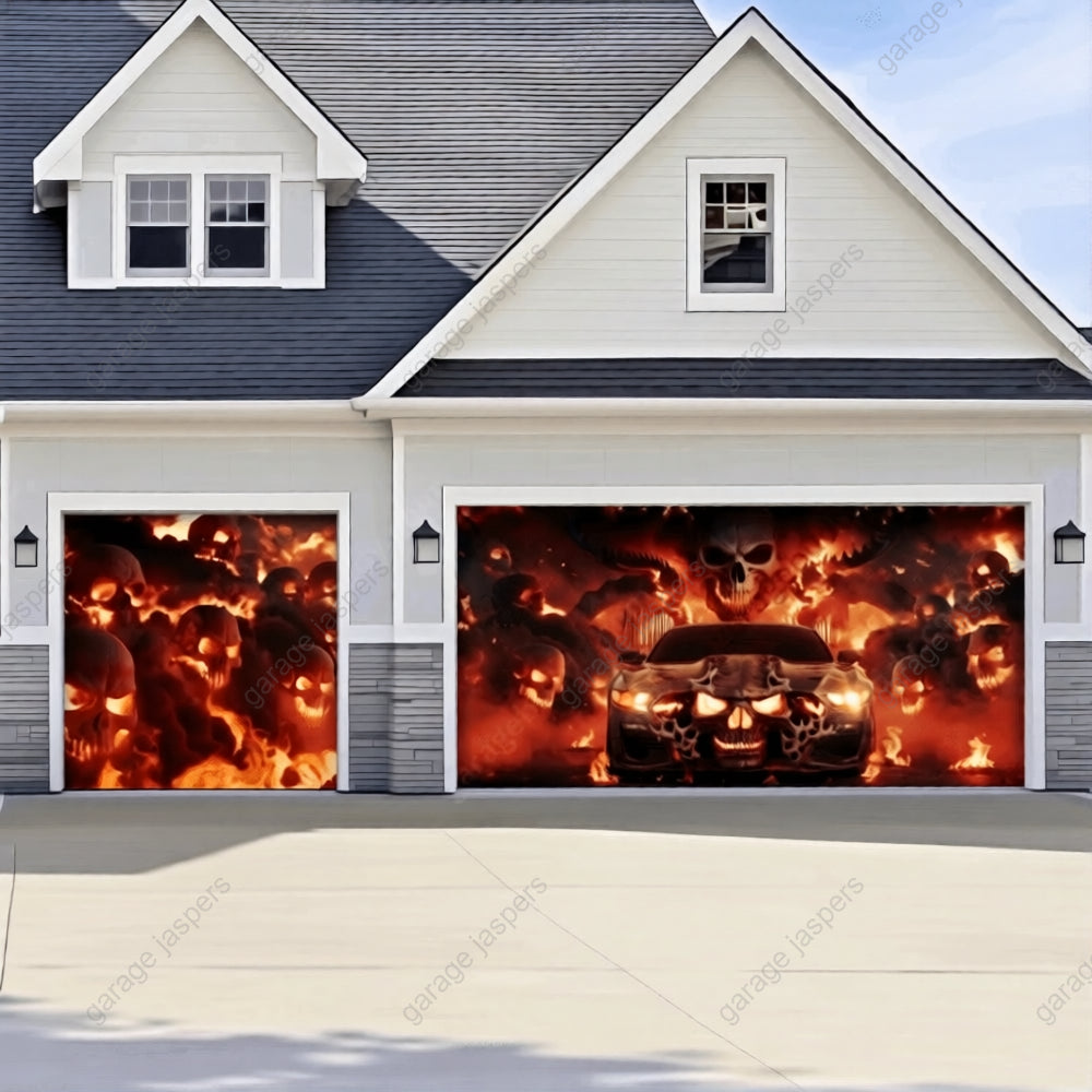 Hell Ride | Halloween Garage Door Cover