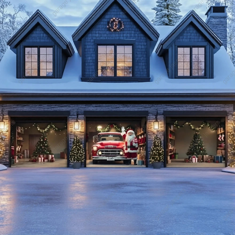 Santa's Garage | Christmas Garage Door Cover