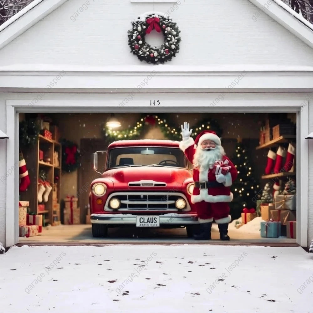 Santa's Garage | Christmas Garage Door Cover