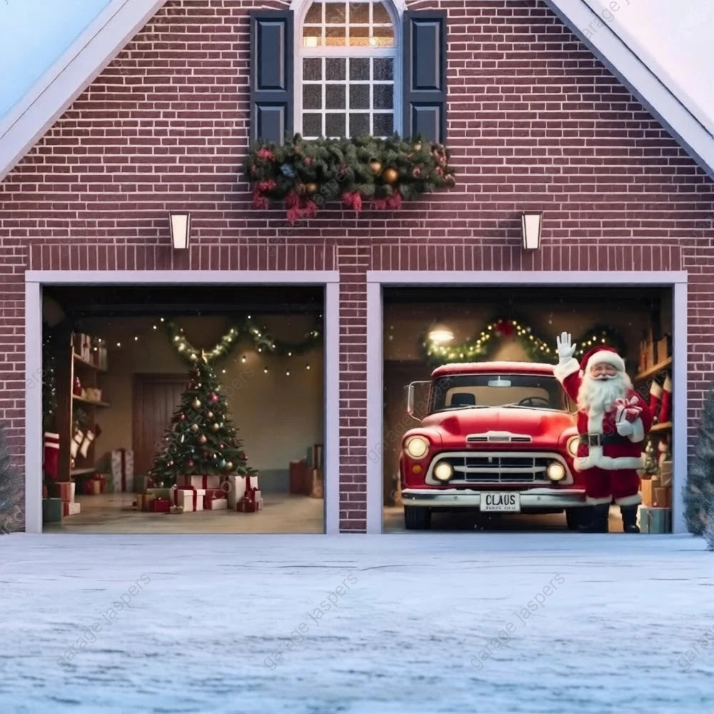 Santa's Garage | Christmas Garage Door Cover