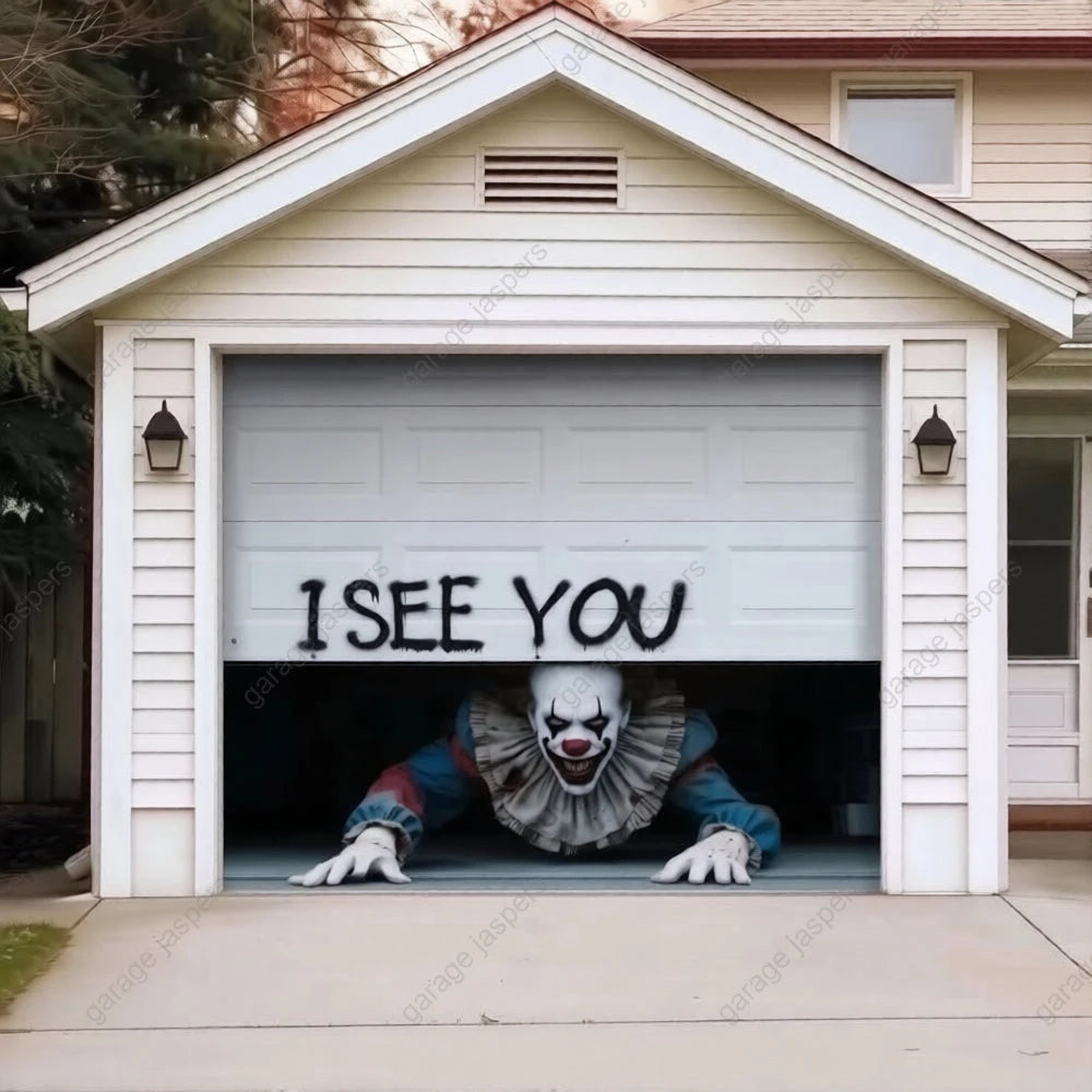 Peeking Clown (Limited Edition) | Halloween Garage Door Cover