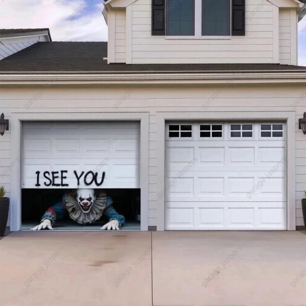 Peeking Clown (Limited Edition) | Halloween Garage Door Cover
