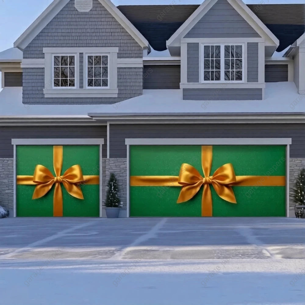 Gift Wrap (Green) | Christmas Garage Door Cover