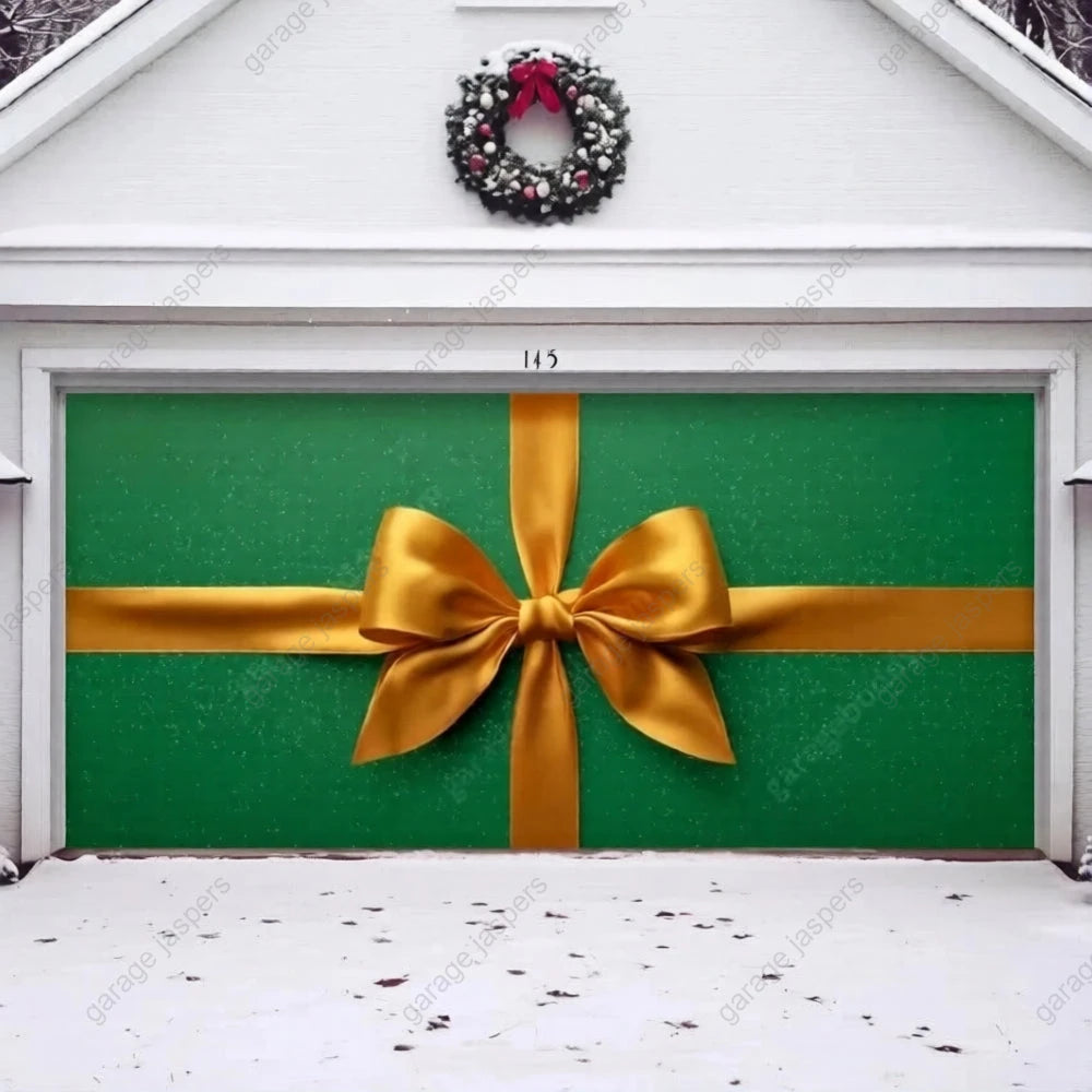 Gift Wrap (Green) | Christmas Garage Door Cover