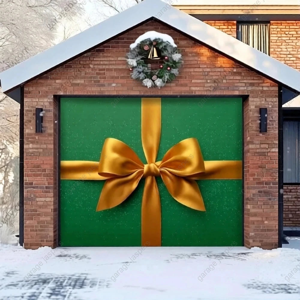 Gift Wrap (Green) | Christmas Garage Door Cover