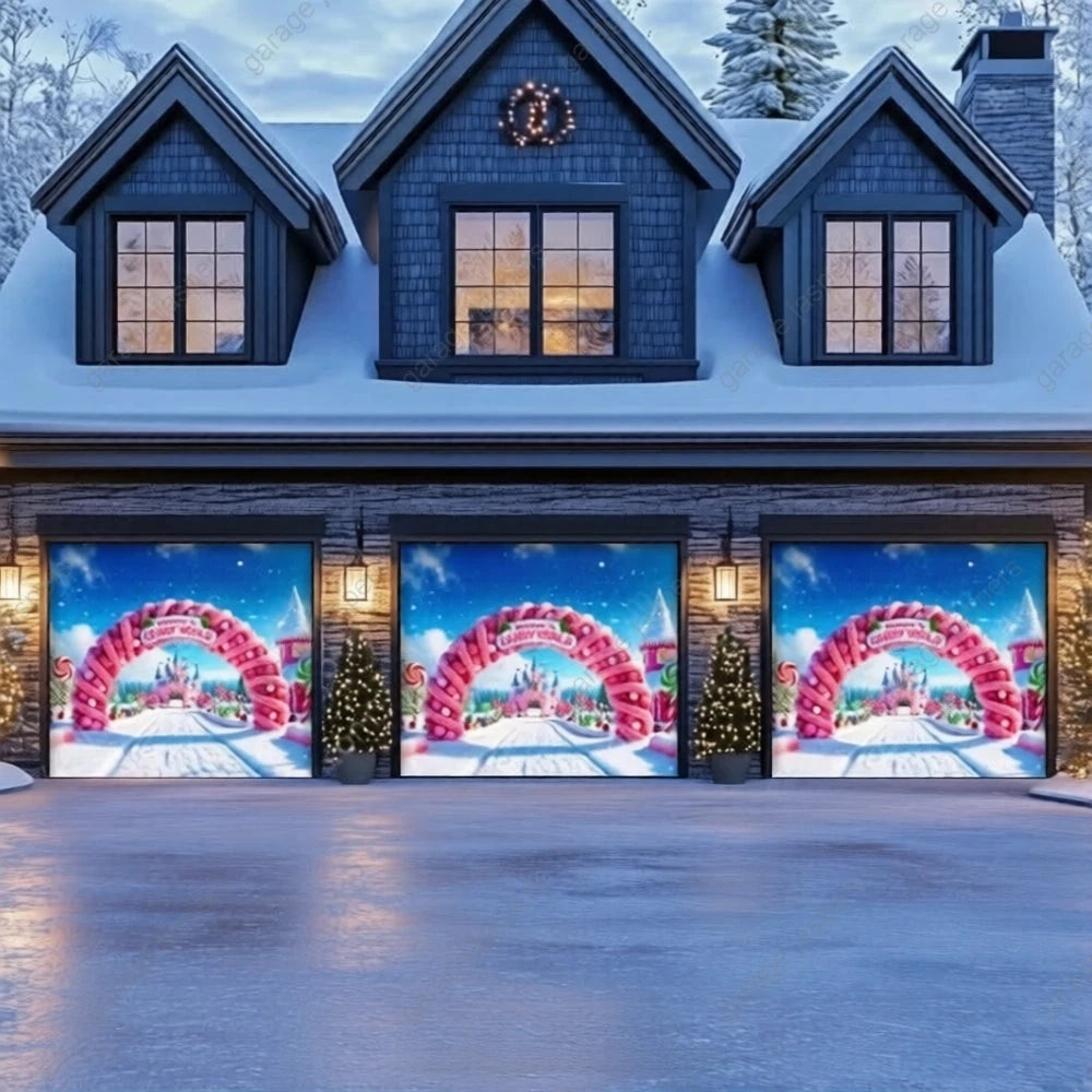 Candy World | Christmas Garage Door Cover