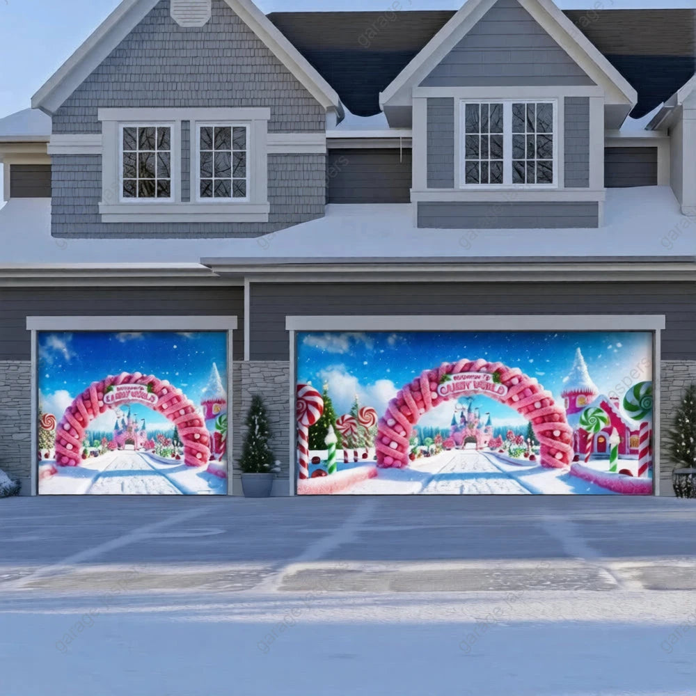 Candy World | Christmas Garage Door Cover