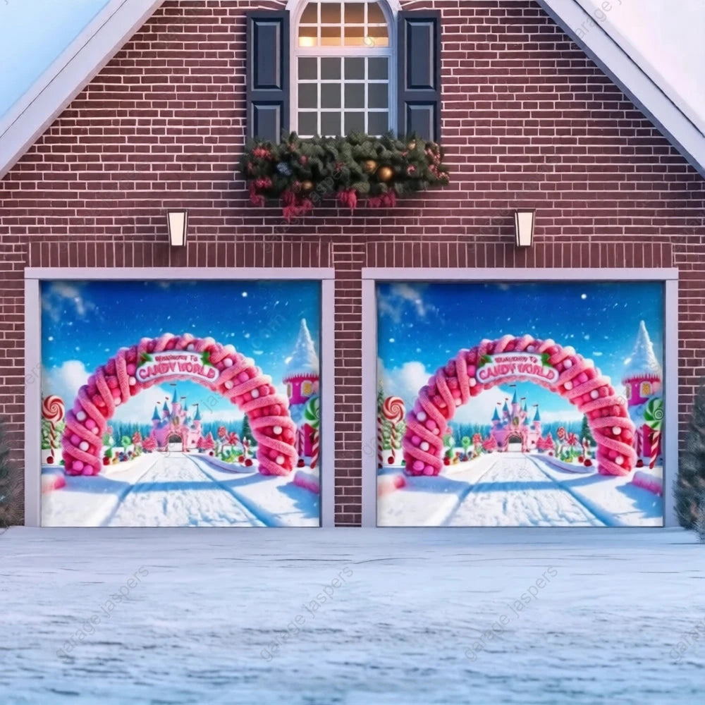 Candy World | Christmas Garage Door Cover