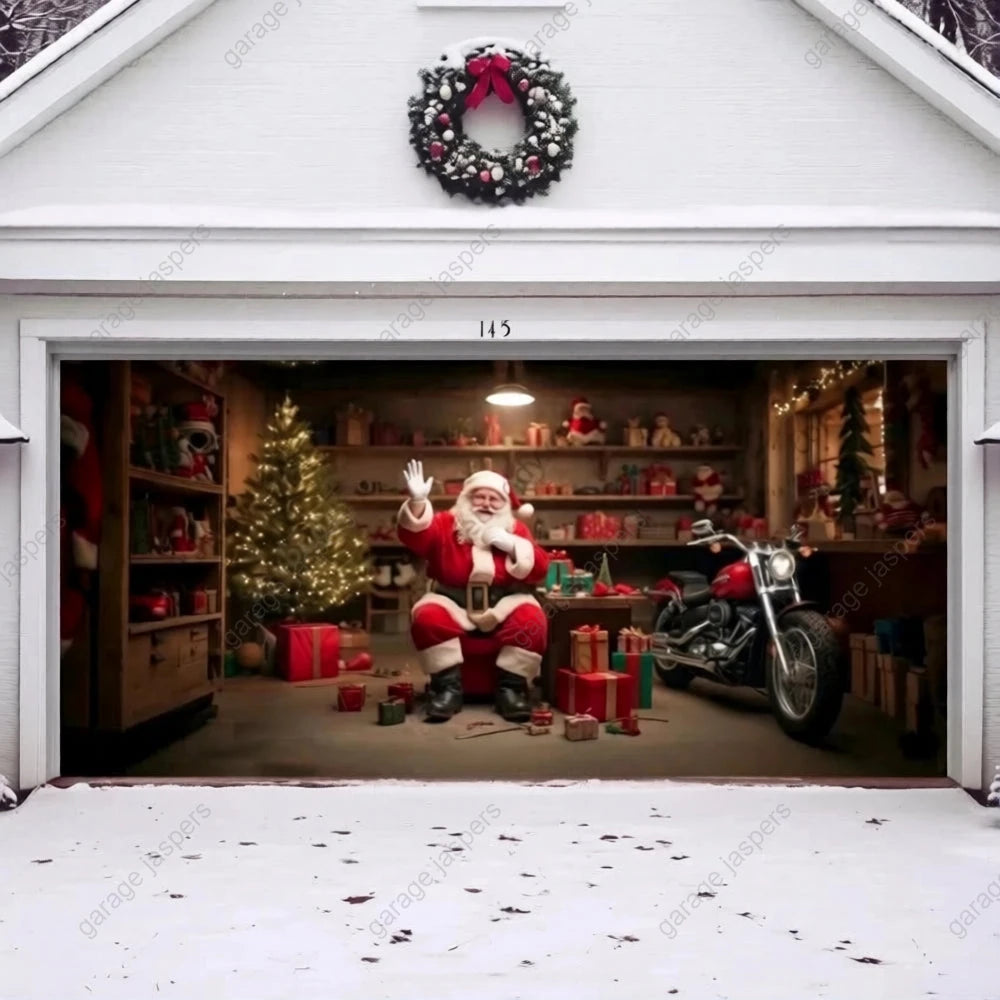 Santa's Workshop | Christmas Garage Door Cover