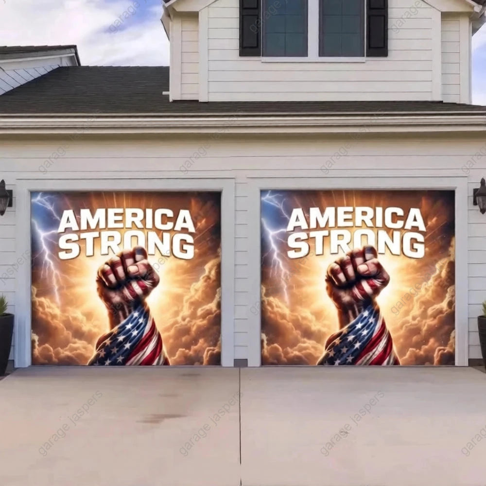 America Strong | Patriotic Garage Door Cover