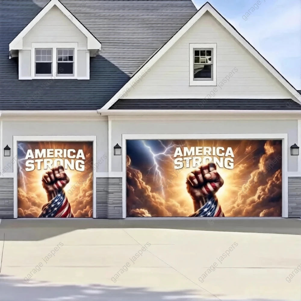America Strong | Patriotic Garage Door Cover