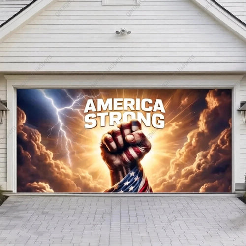 America Strong | Patriotic Garage Door Cover