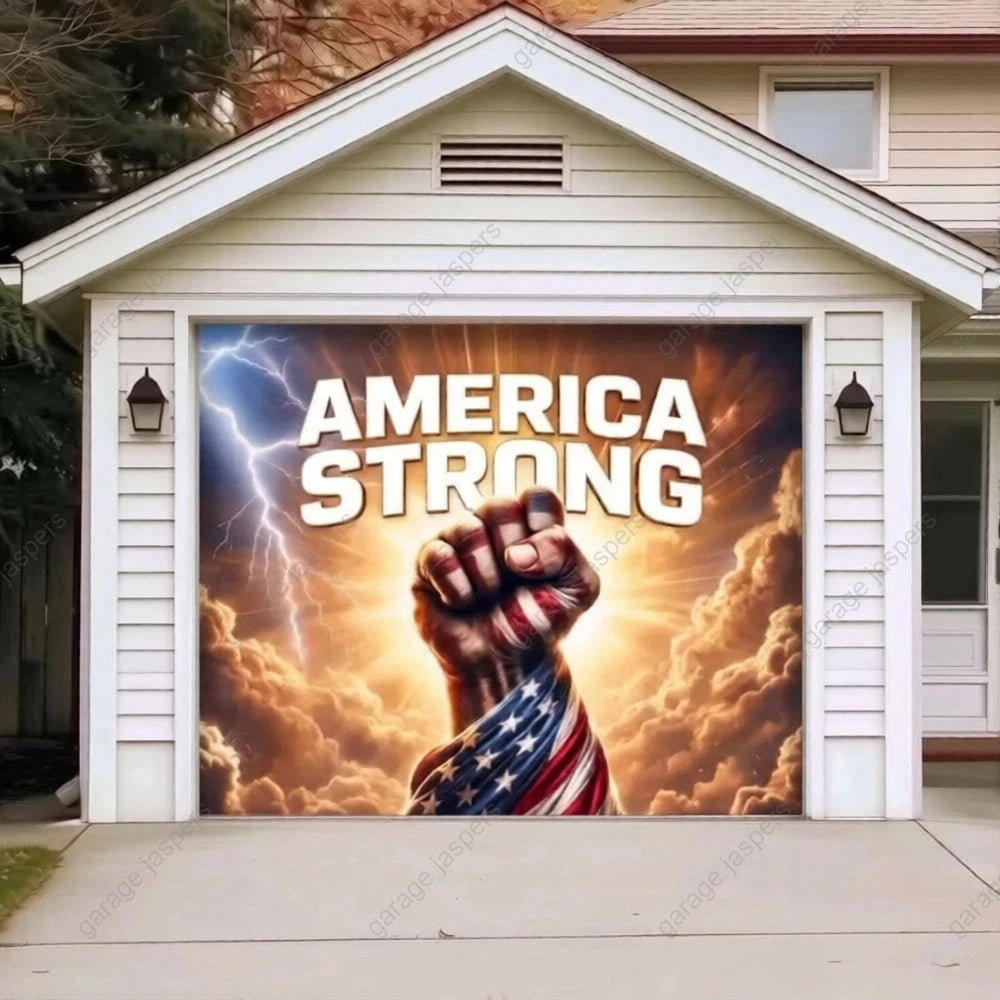 America Strong | Patriotic Garage Door Cover