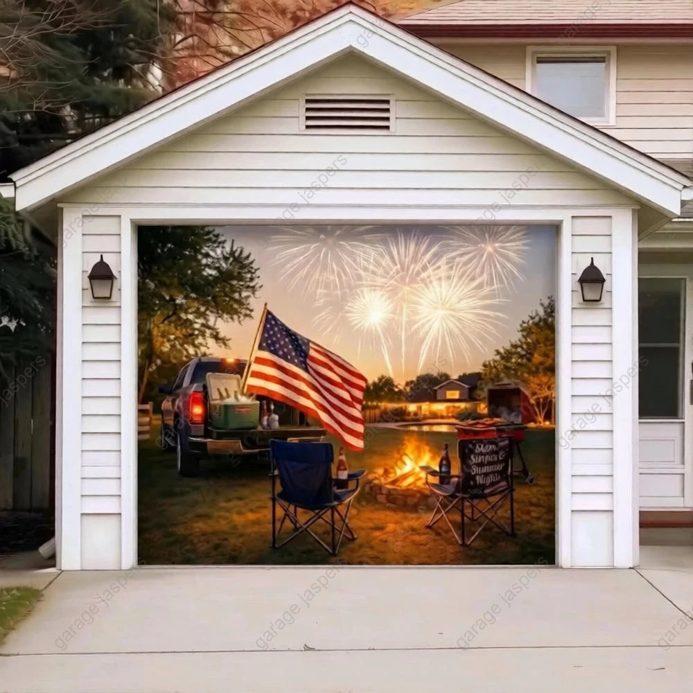 Stars Stripes & Summer Nights | Patriotic Garage Door Cover