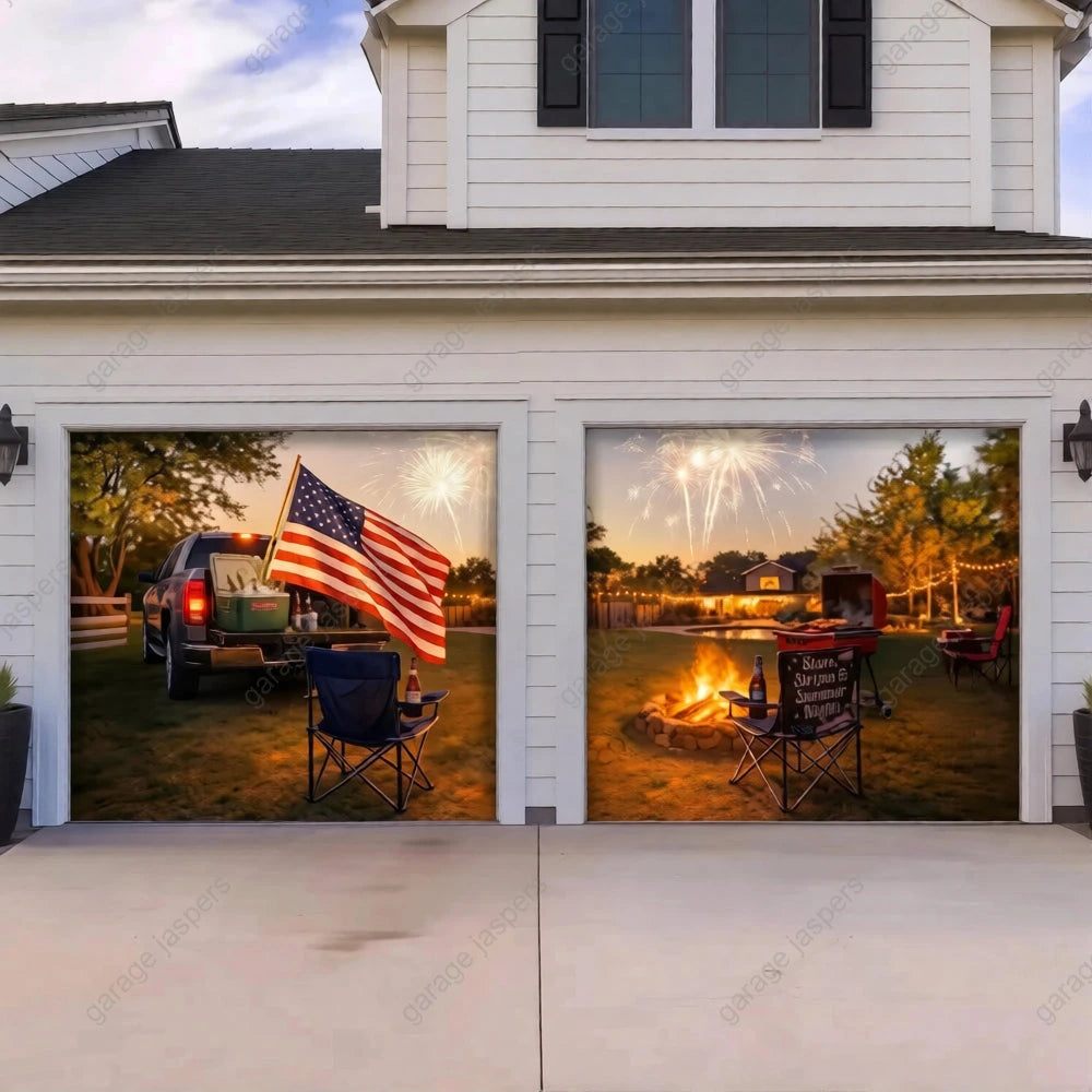 Stars Stripes & Summer Nights | Patriotic Garage Door Cover