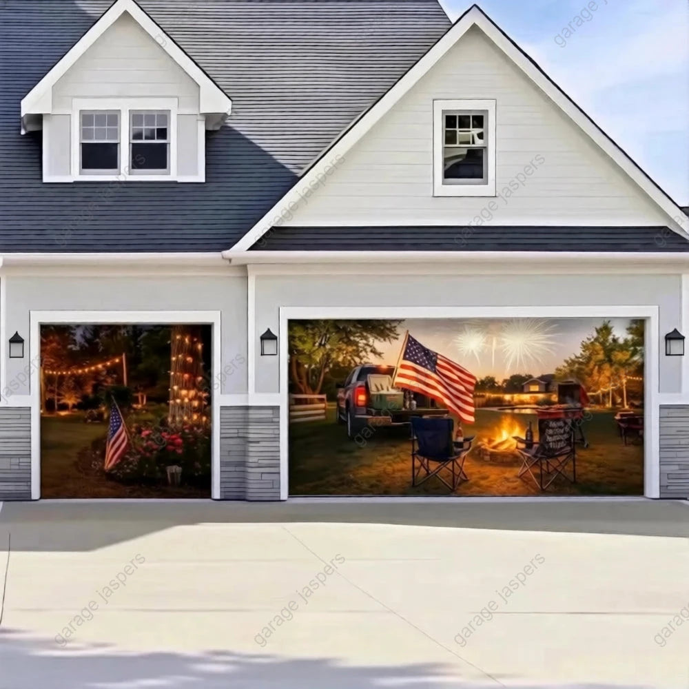 Stars Stripes & Summer Nights | Patriotic Garage Door Cover