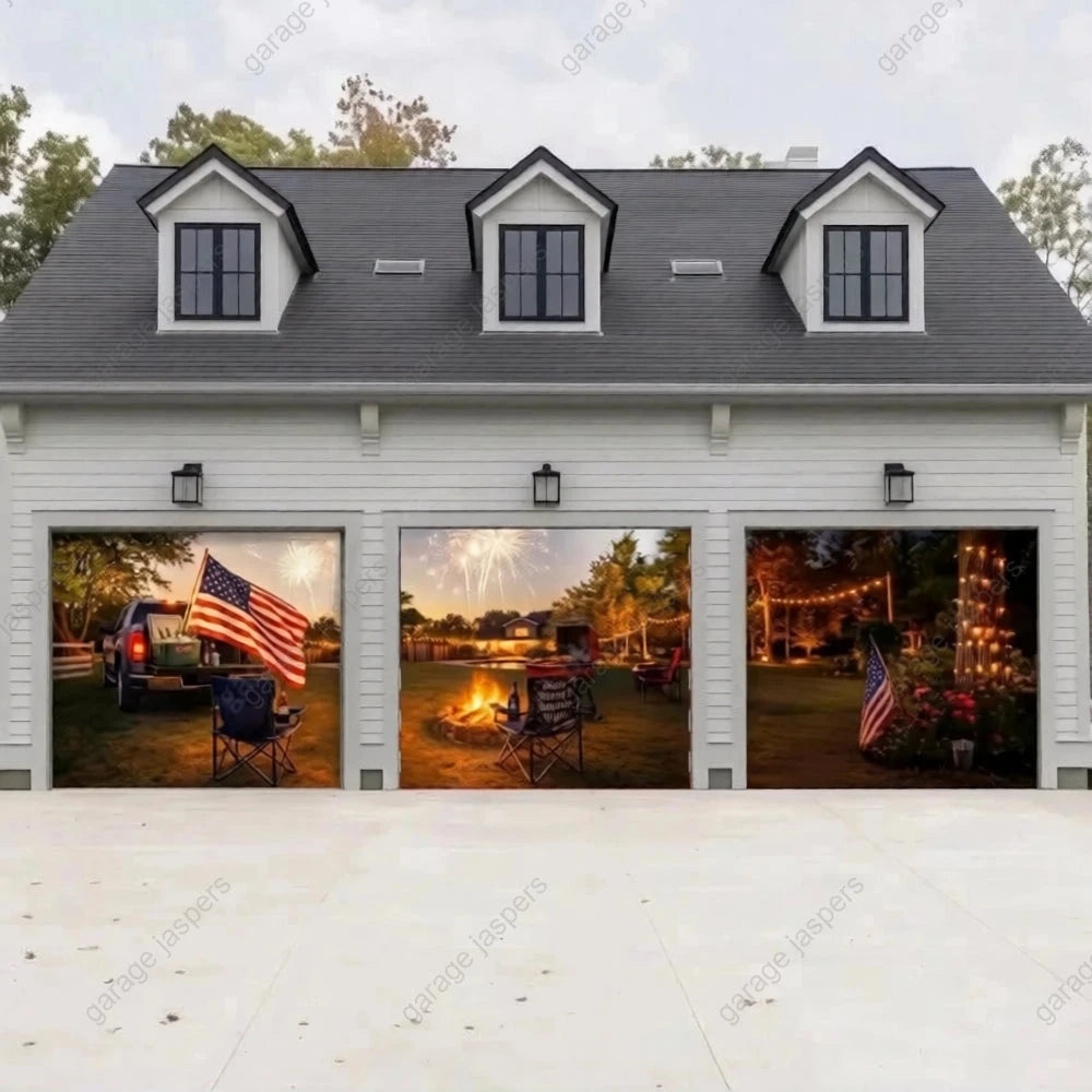 Stars Stripes & Summer Nights | Patriotic Garage Door Cover