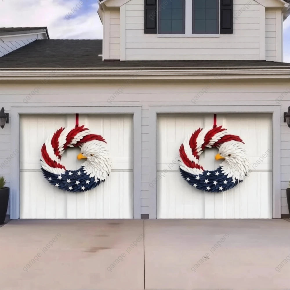 Patriotic Eagle Wreath | Patriotic Garage Door Cover