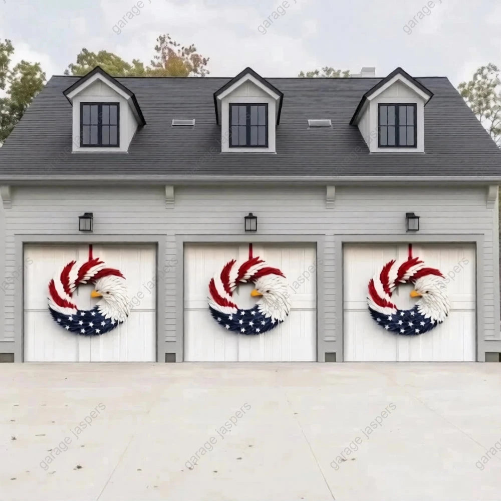 Patriotic Eagle Wreath | Patriotic Garage Door Cover