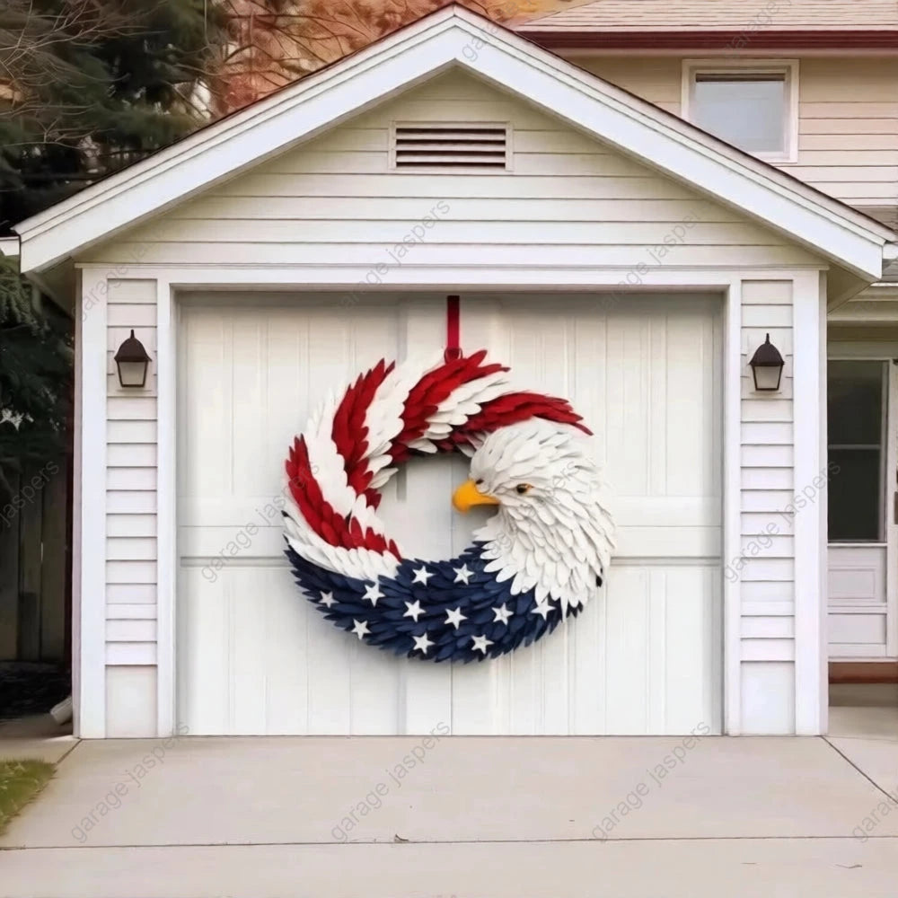 Patriotic Eagle Wreath | Patriotic Garage Door Cover
