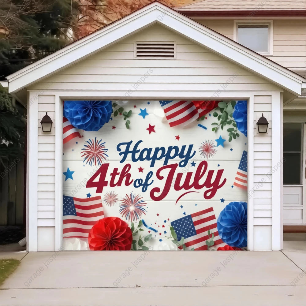 Happy 4th of July | Patriotic Garage Door Cover