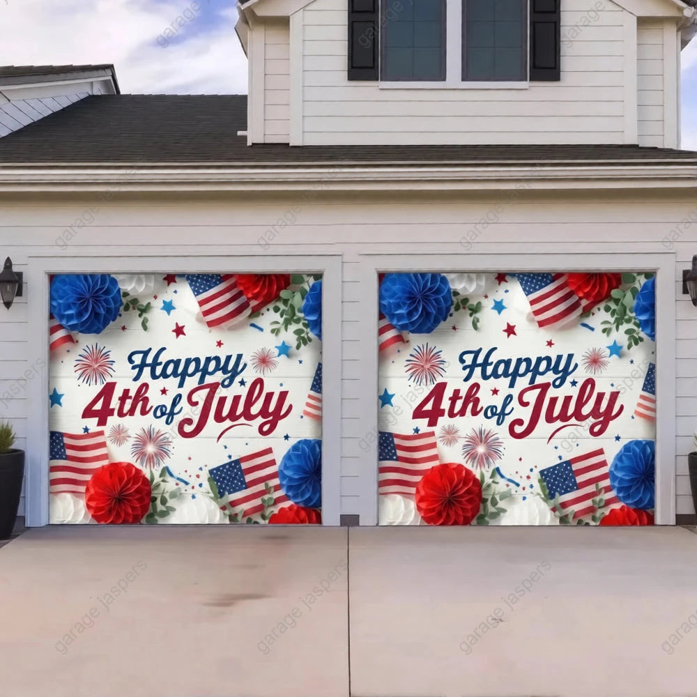 Happy 4th of July | Patriotic Garage Door Cover