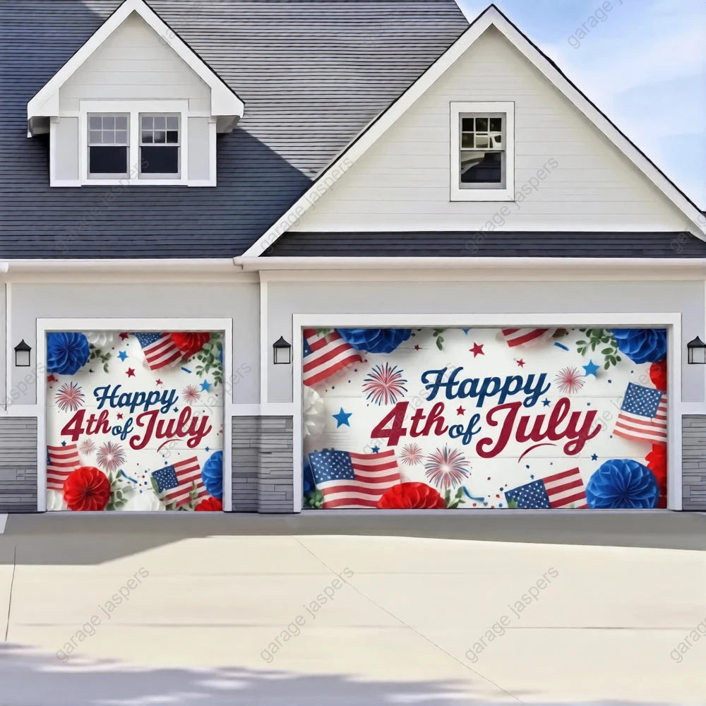 Happy 4th of July | Patriotic Garage Door Cover