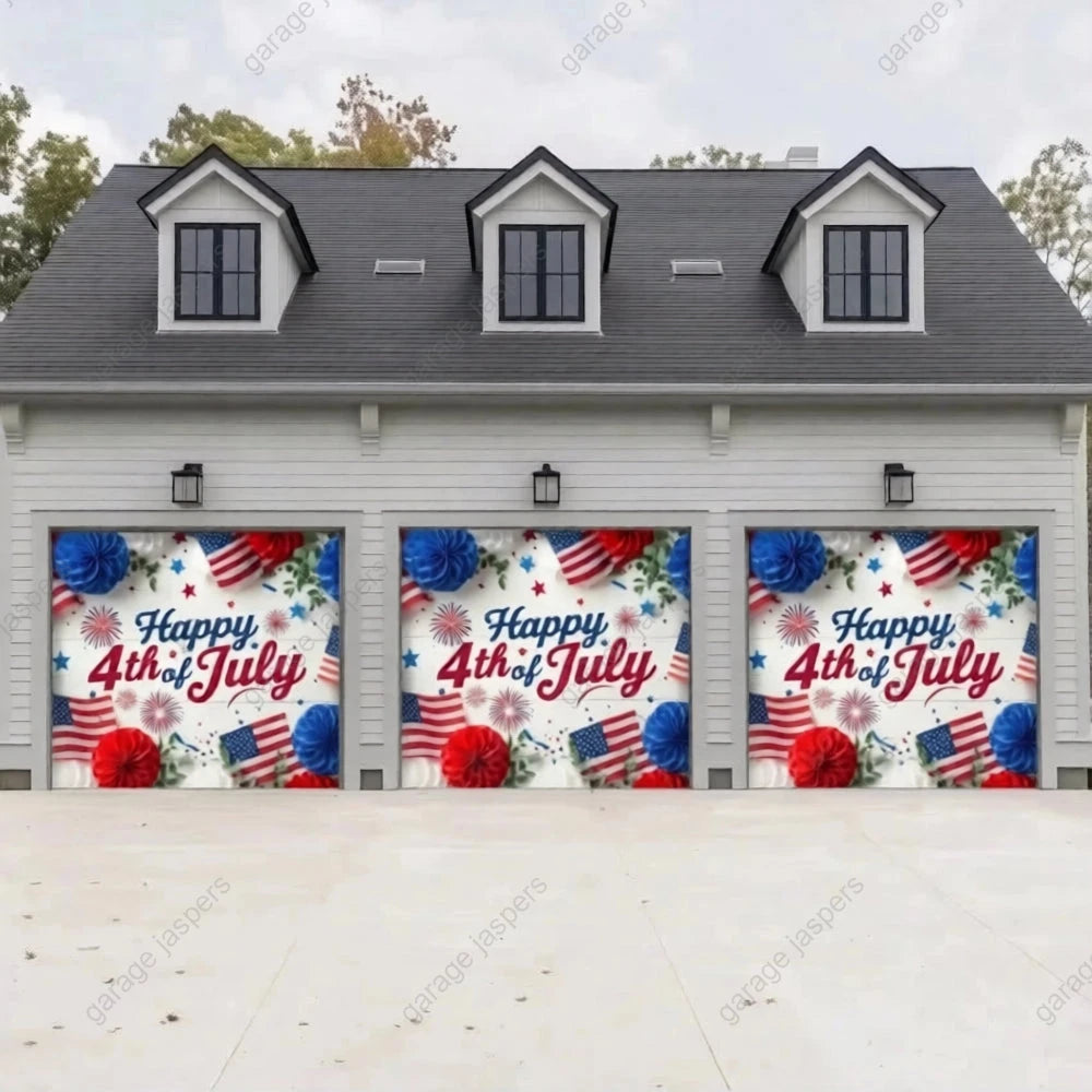 Happy 4th of July | Patriotic Garage Door Cover