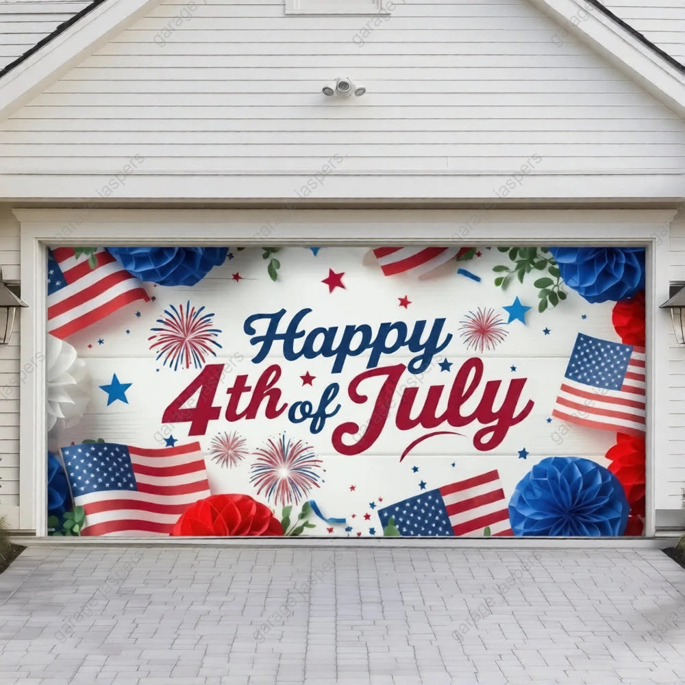 Happy 4th of July | Patriotic Garage Door Cover