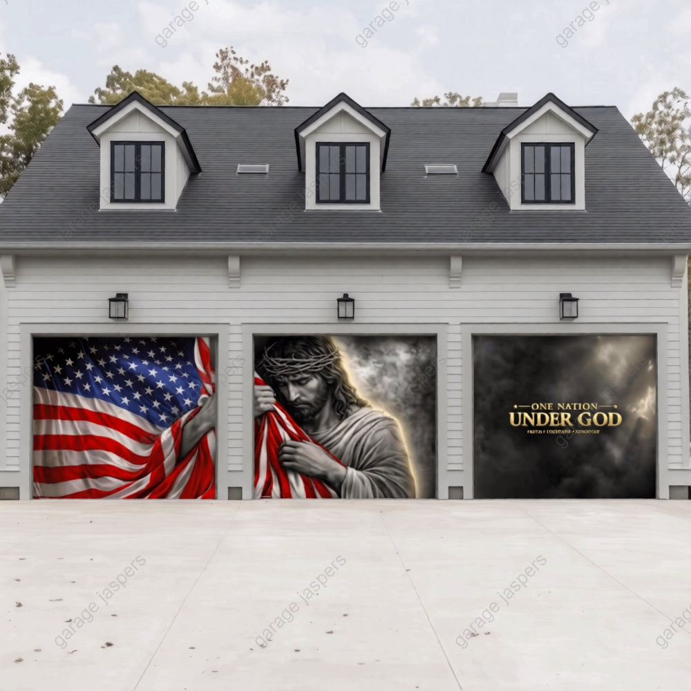 One Nation Under God | Patriotic Garage Door Cover