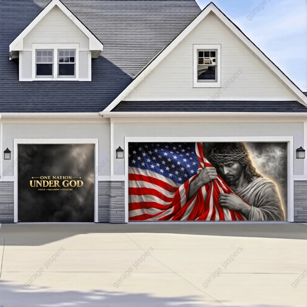 One Nation Under God | Patriotic Garage Door Cover
