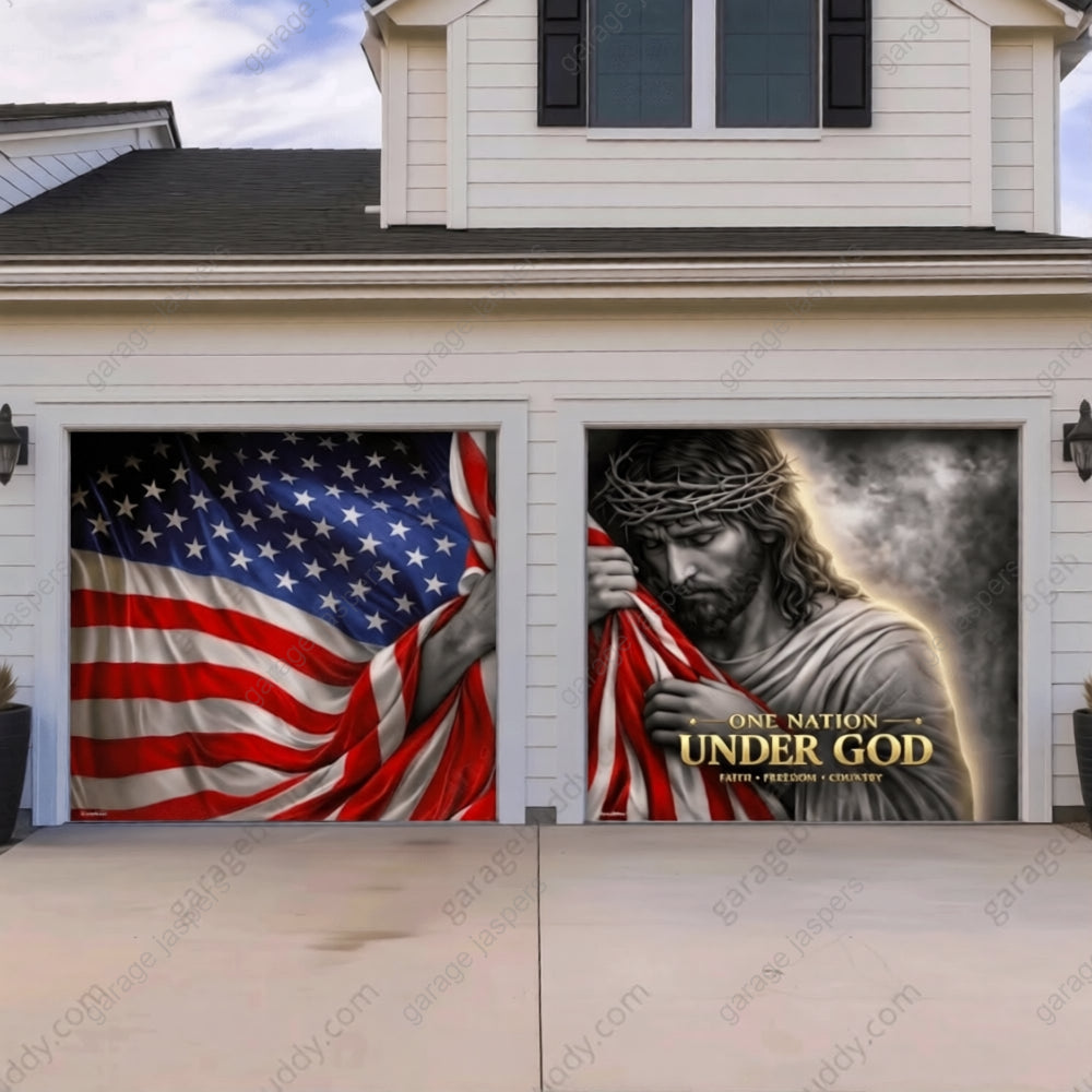 One Nation Under God | Patriotic Garage Door Cover