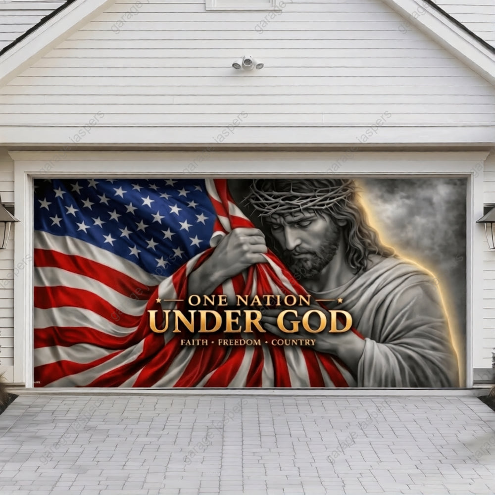One Nation Under God | Patriotic Garage Door Cover