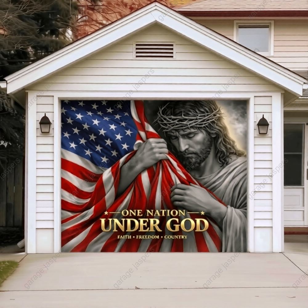 One Nation Under God | Patriotic Garage Door Cover