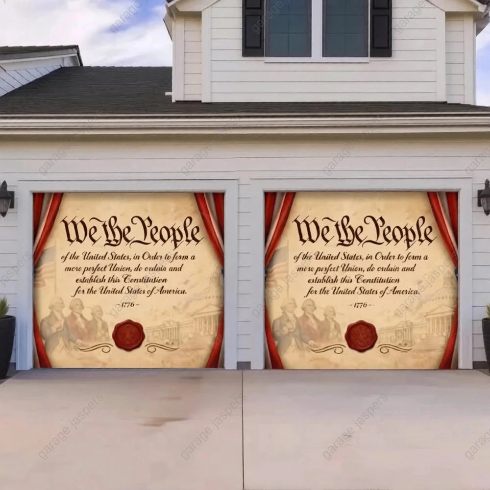 We the People | Patriotic Constitution Garage Door Cover